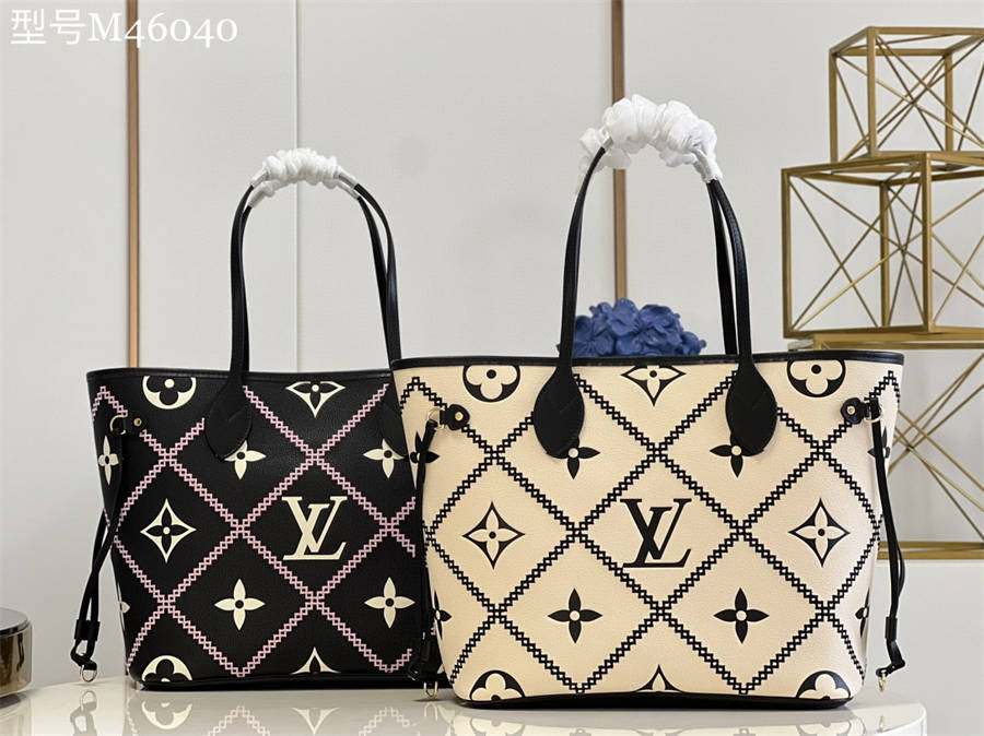 Louis Neverfull MM Monogram Empriente Cream/Black size:31*28*14 cm