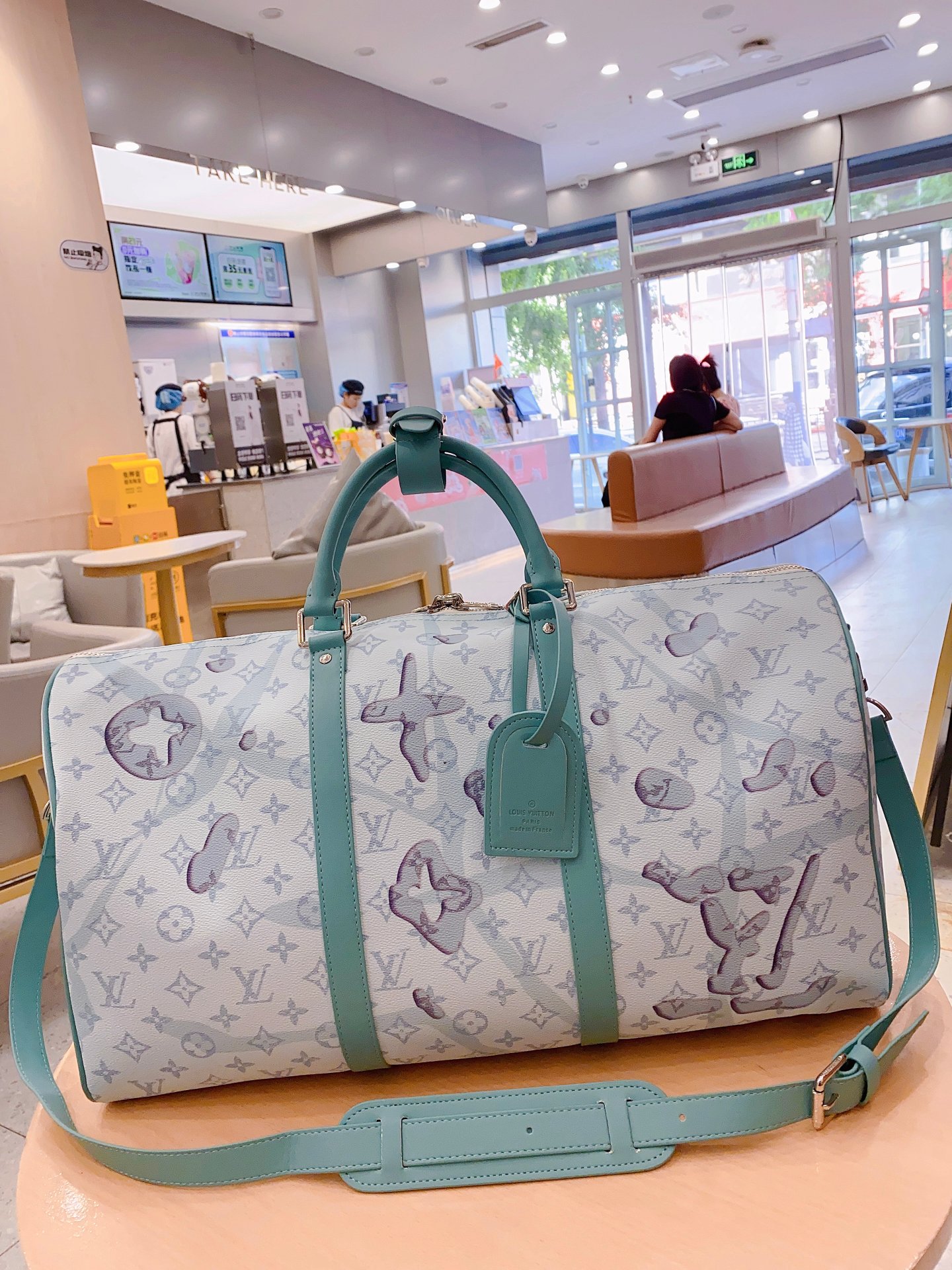 Louis N50069 KEEPALL BANDOULI��RE 50 Damier Salt bag size: 50*29*23 cm