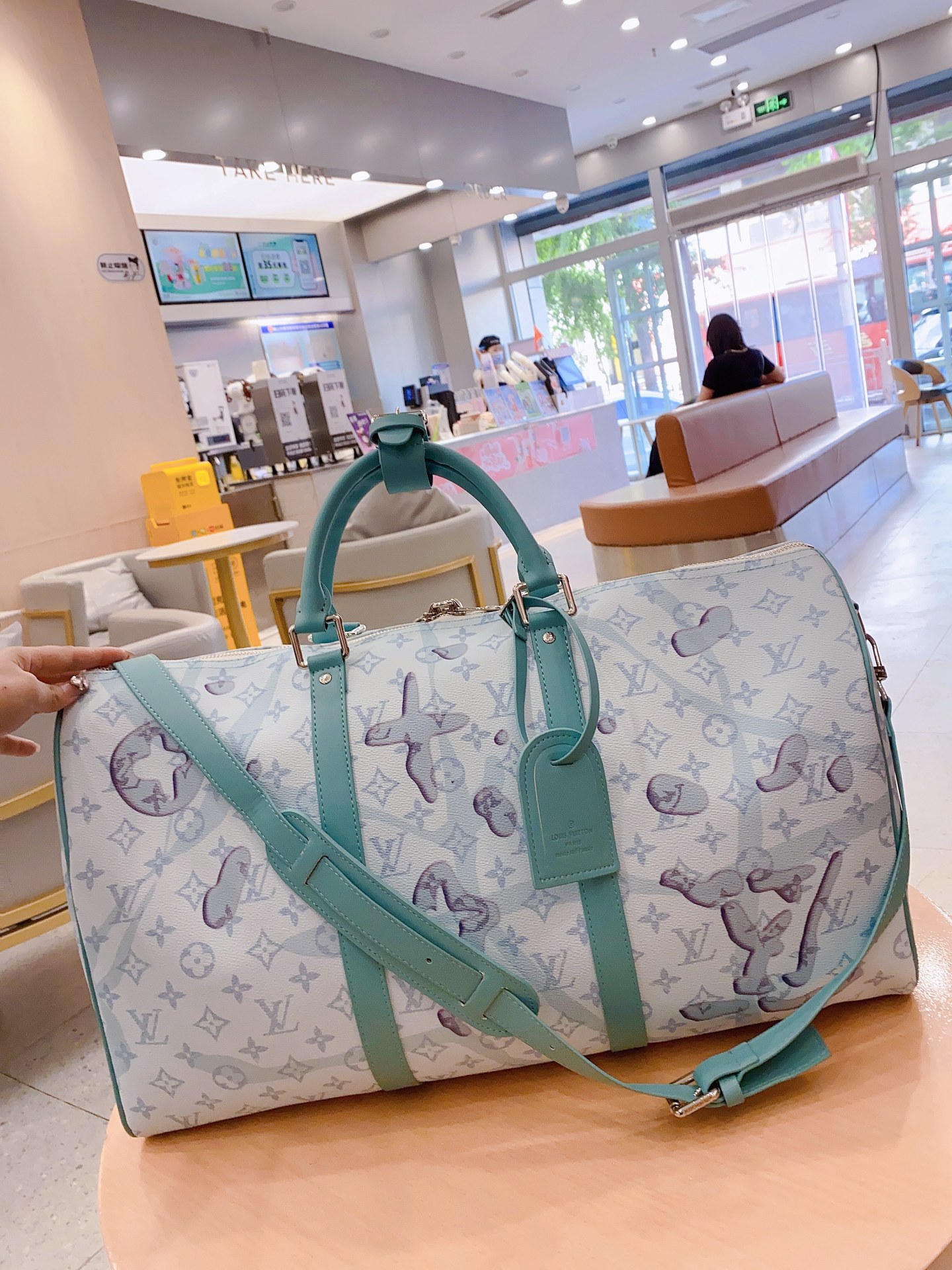 Louis N50069 KEEPALL BANDOULI��RE 50 Damier Salt bag size: 50*29*23 cm