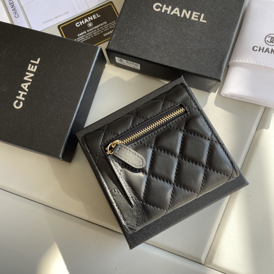 cc Small Classic Flap Wallet Black Bag For Women 10.5cm/4.1in AP0231 Y01295 C3906