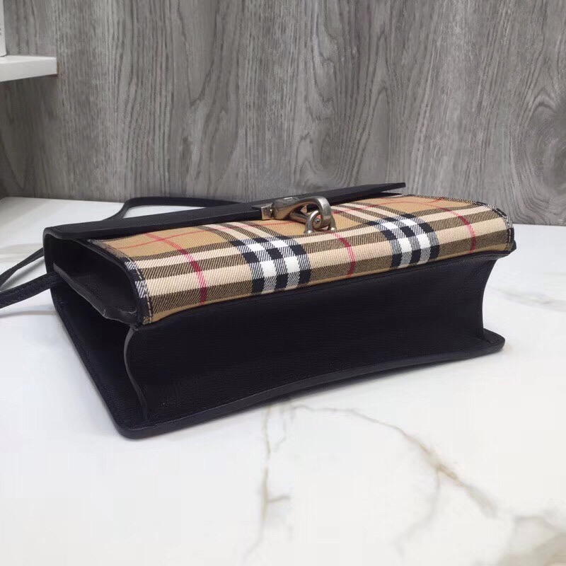 bb Small Vintage Check And Crossbody Bag Black For Women, Women's Bags 9in/24cm