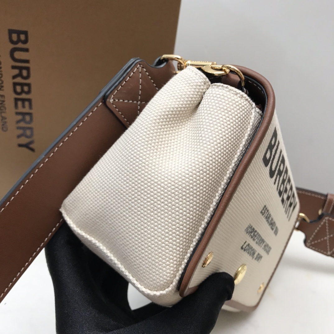 bb Horseferry Print Cotton Canvas Small Crossbody Bag For Women, Women's Bags 7.1in/18cm 80518441