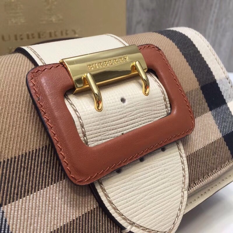 bb The Small Buckle Bag In House Check Beige For Women, Women's Bags 7.5in/19cm