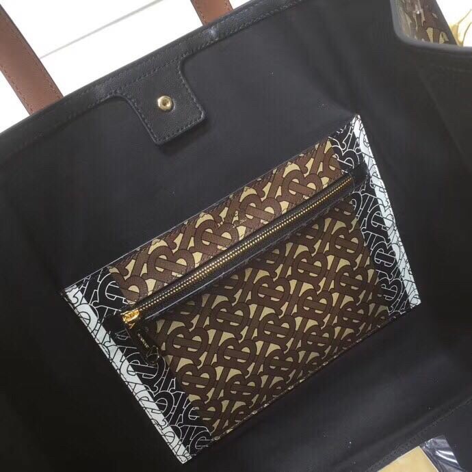 bb Monogram Stripe E-Canvas Portrait Tote Bag Bridle Brown For Women, Women's Bags 15.7in/34cm