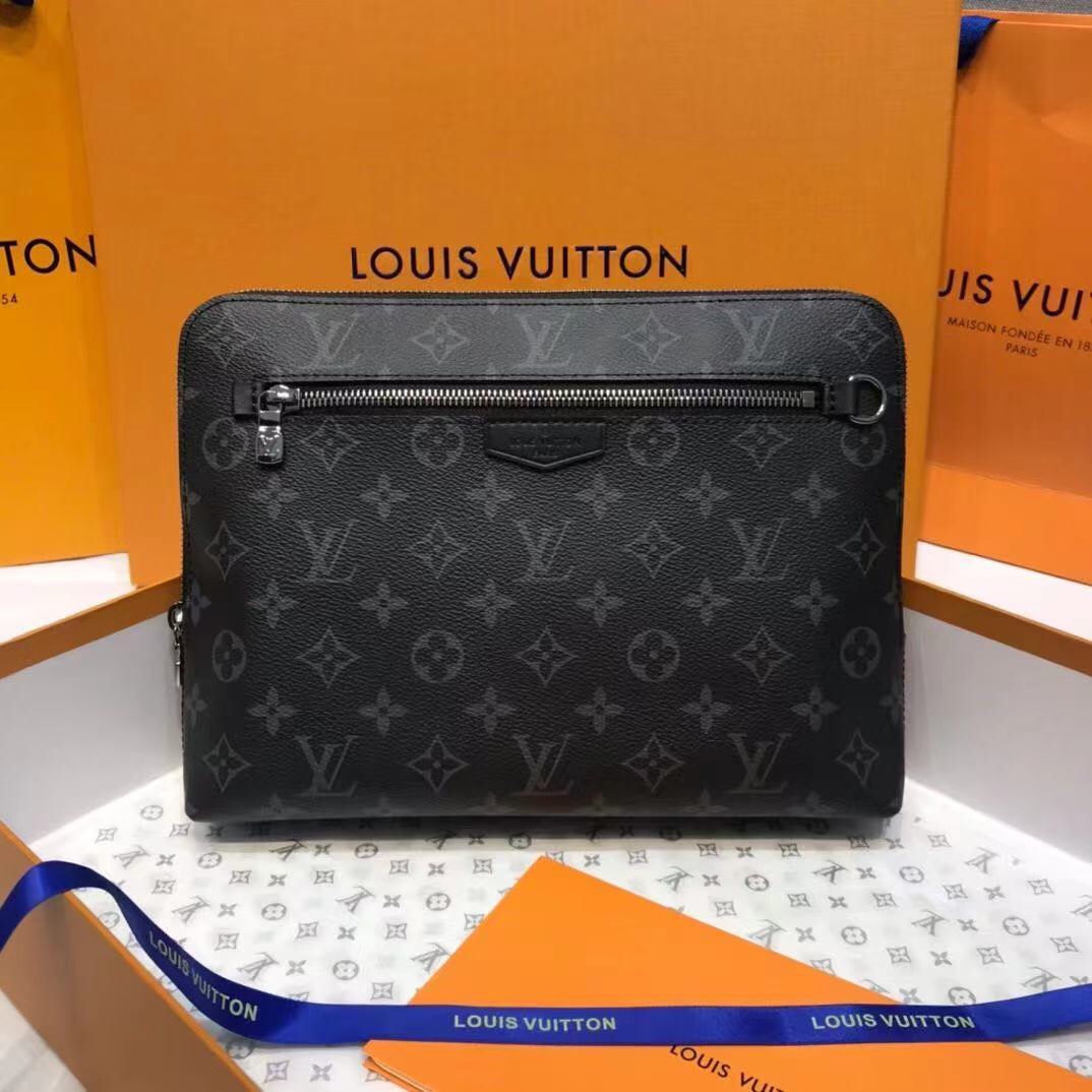 Louis new pouch damier graphite bag size： 21.0 x 27.0 x 5.0 cm