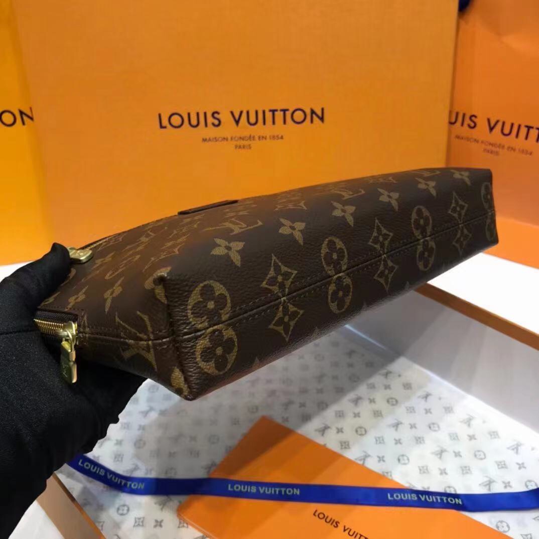 Louis new pouch damier graphite bag size： 21.0 x 27.0 x 5.0 cm