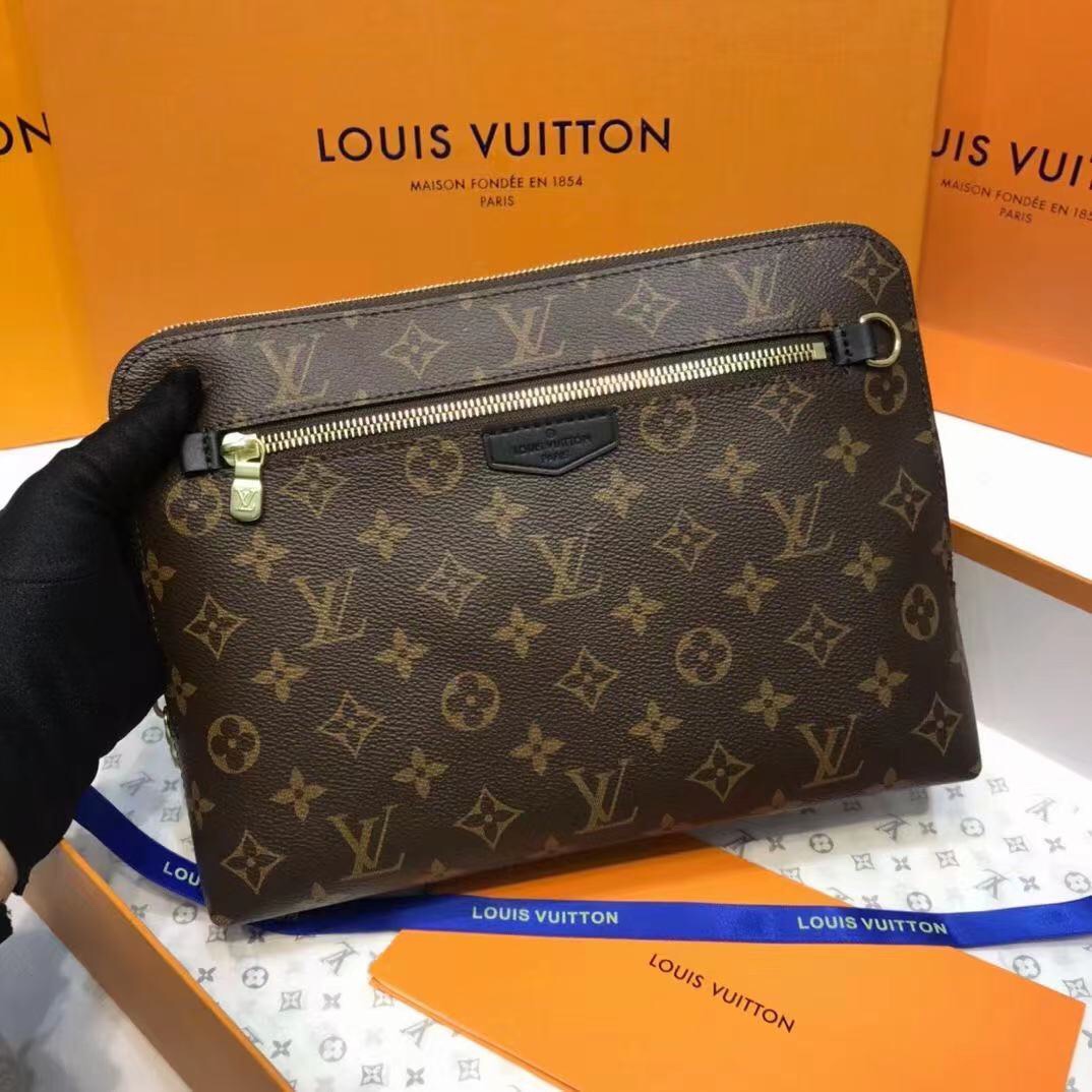 Louis new pouch damier graphite bag size： 21.0 x 27.0 x 5.0 cm