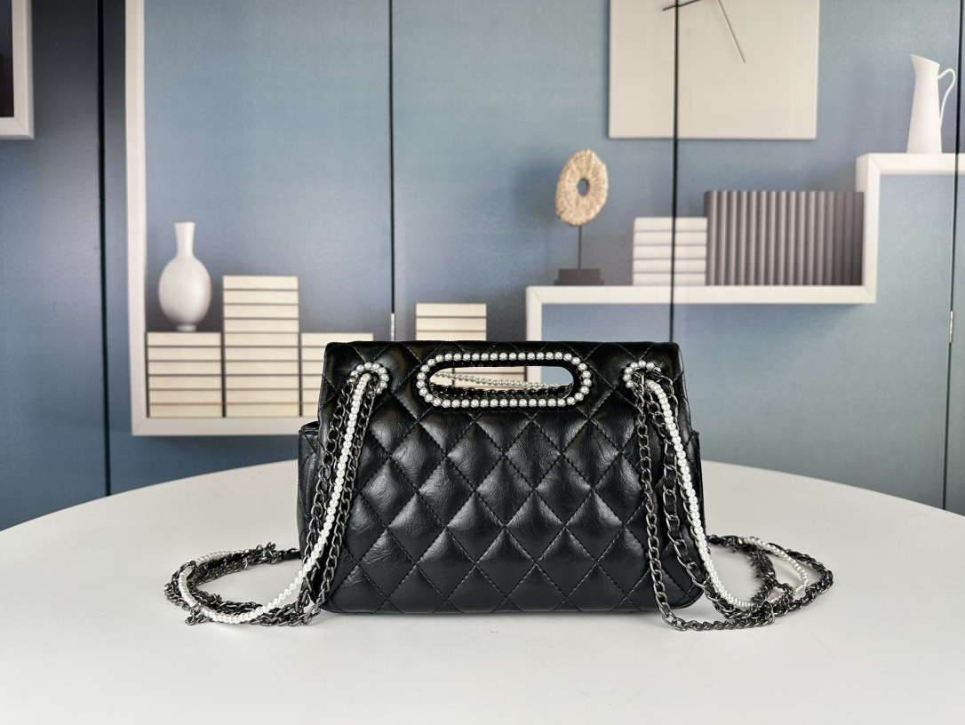 cc Chanel 23A new arrival Pearl bag size: 25x17x7 cm