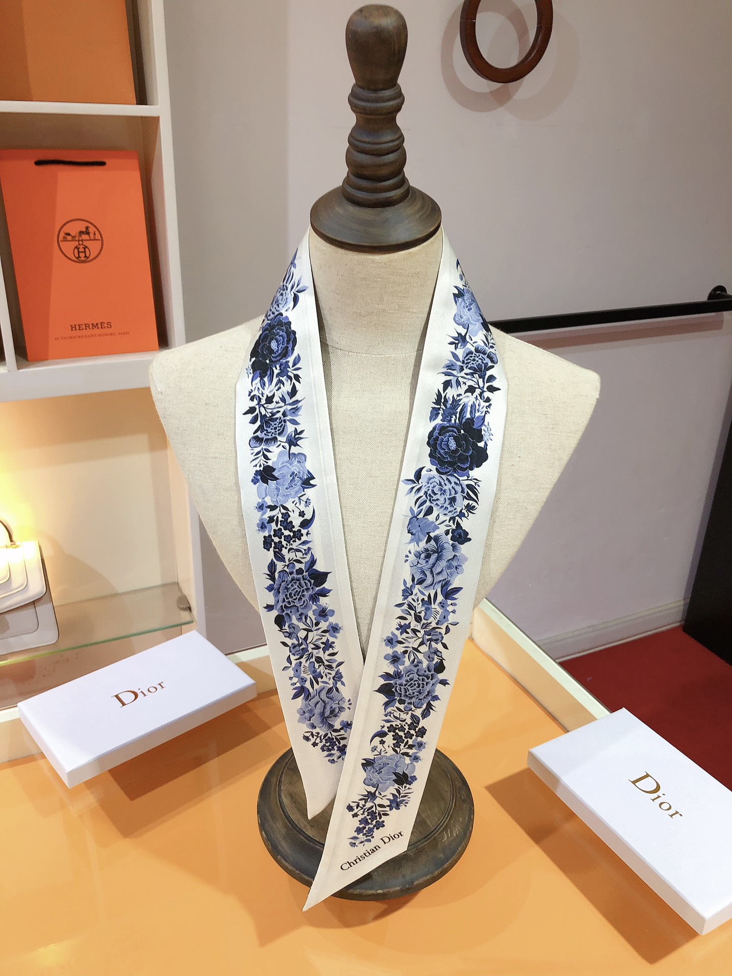 D Jardin d'Hiver new arrival silk scarf size: 6*105 cm