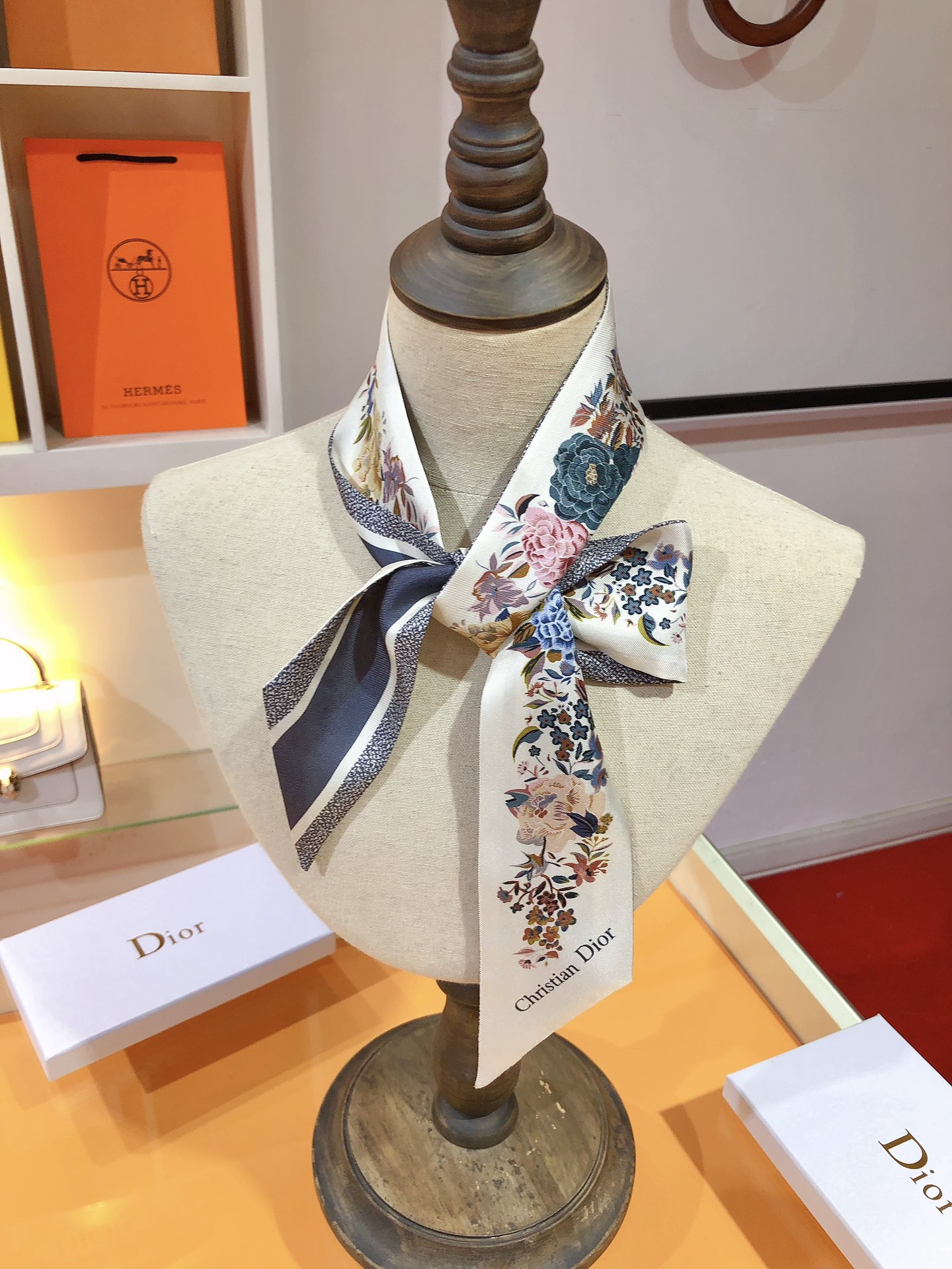 D Jardin d'Hiver new arrival silk scarf size: 6*105 cm