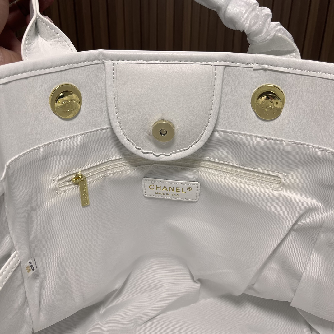 CC leather tote bag black/white size: 36.5/32/15 cm