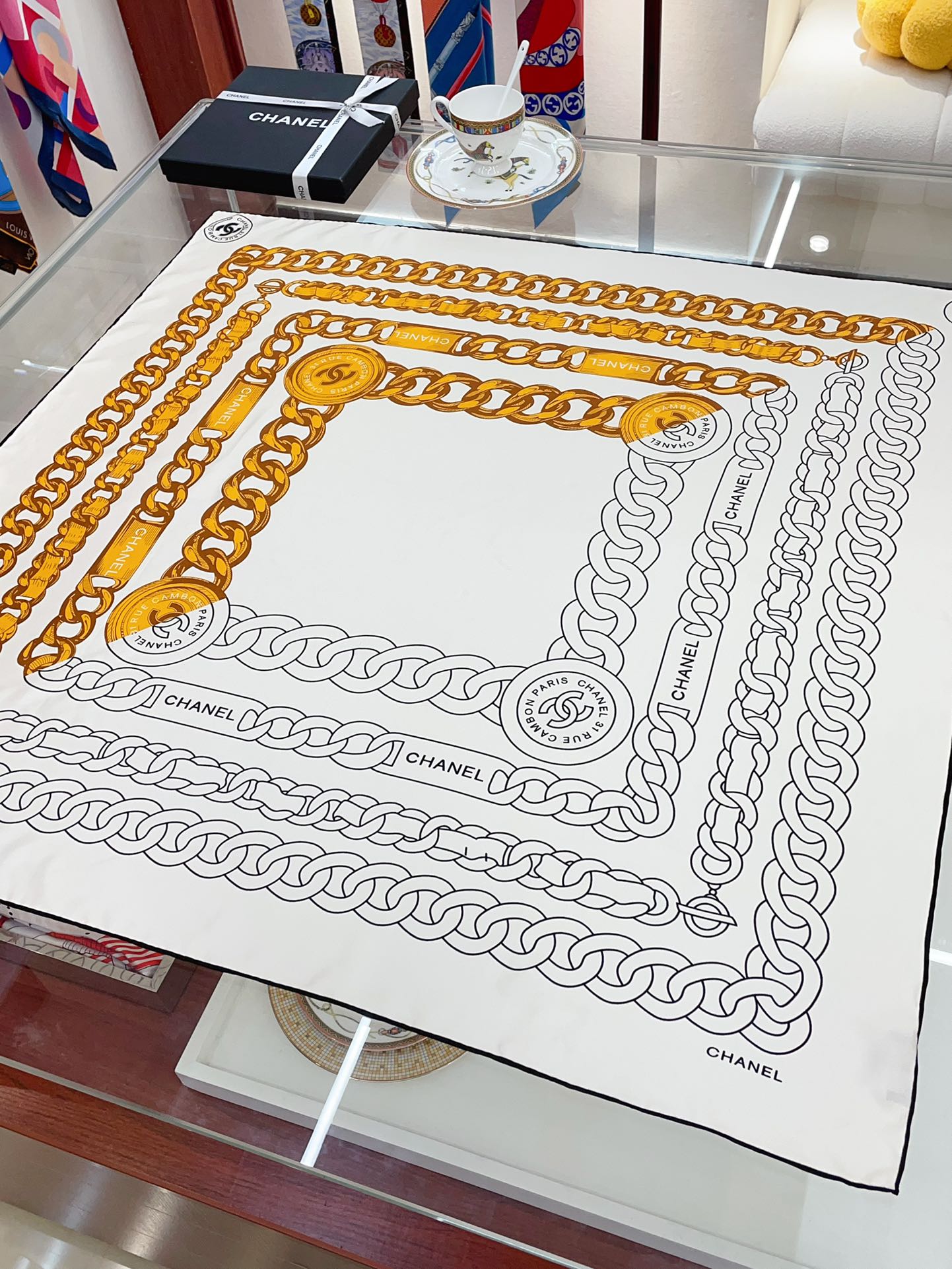 cc new arrival silk scarf size: 90*90 cm