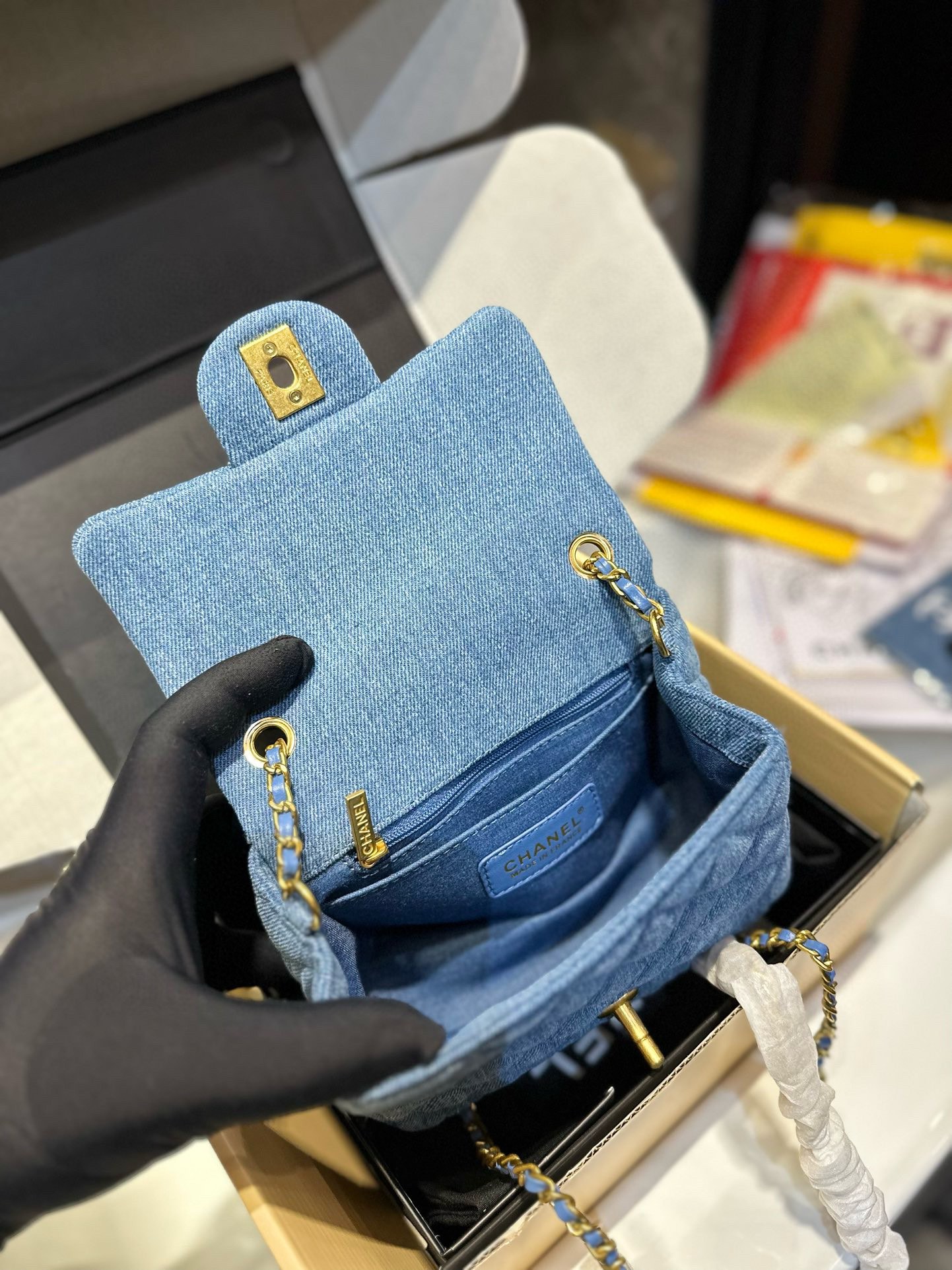CC new arrival mini cf denim bag