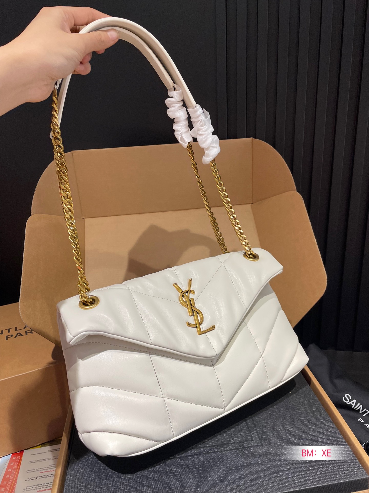 Y PUFFER SMALL SIZE BAG IN QUILTED LAMBSKIN Size: 28*17 CM