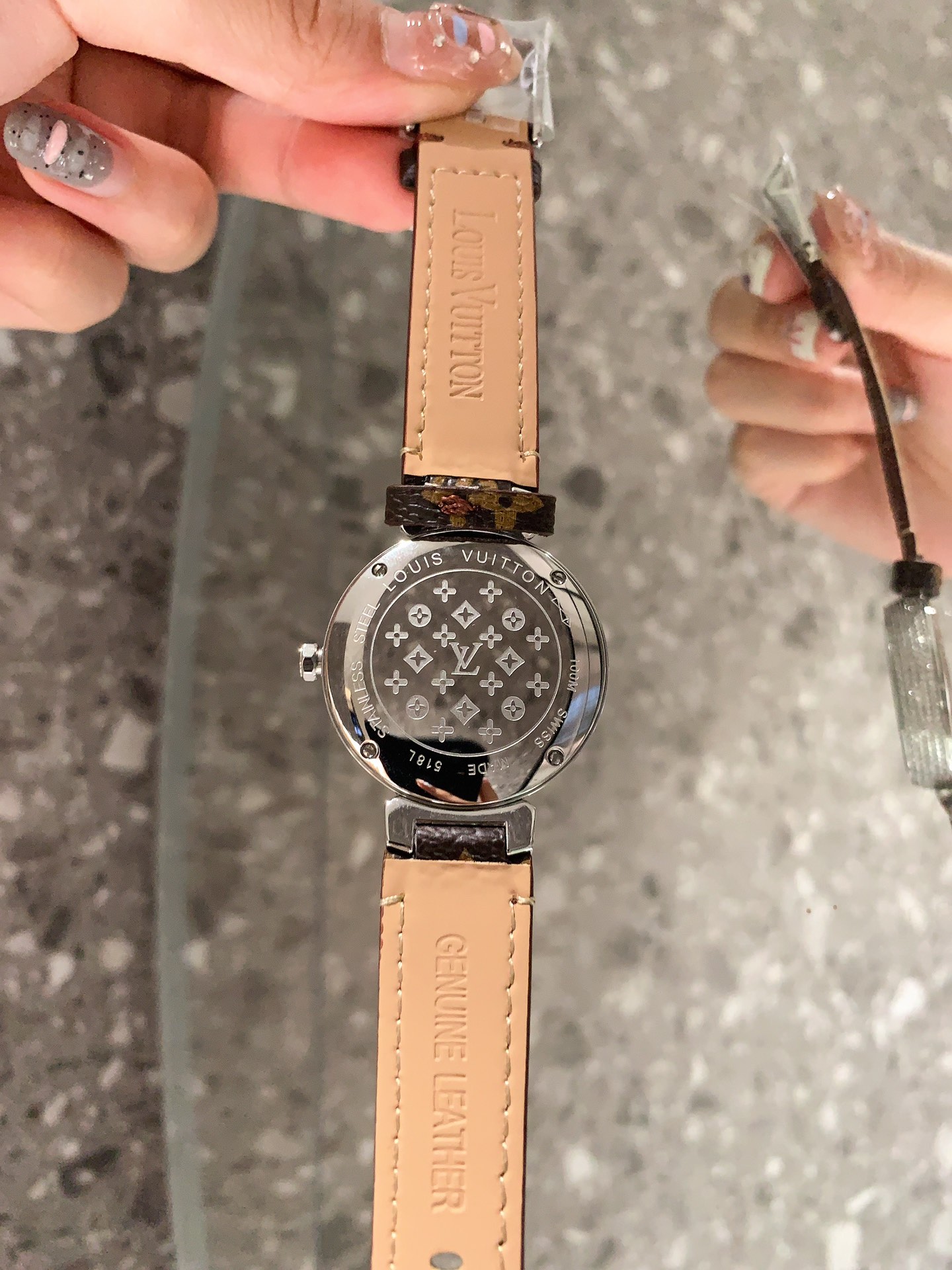 Louis Tambour slim monogran women watch 36mm