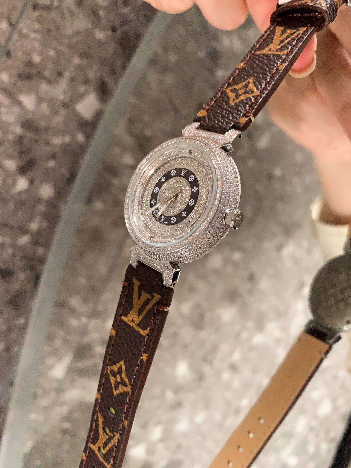 Louis Tambour slim monogran women watch 36mm