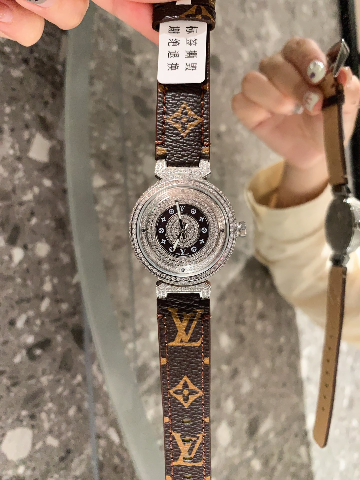 Louis Tambour slim monogran women watch 36mm