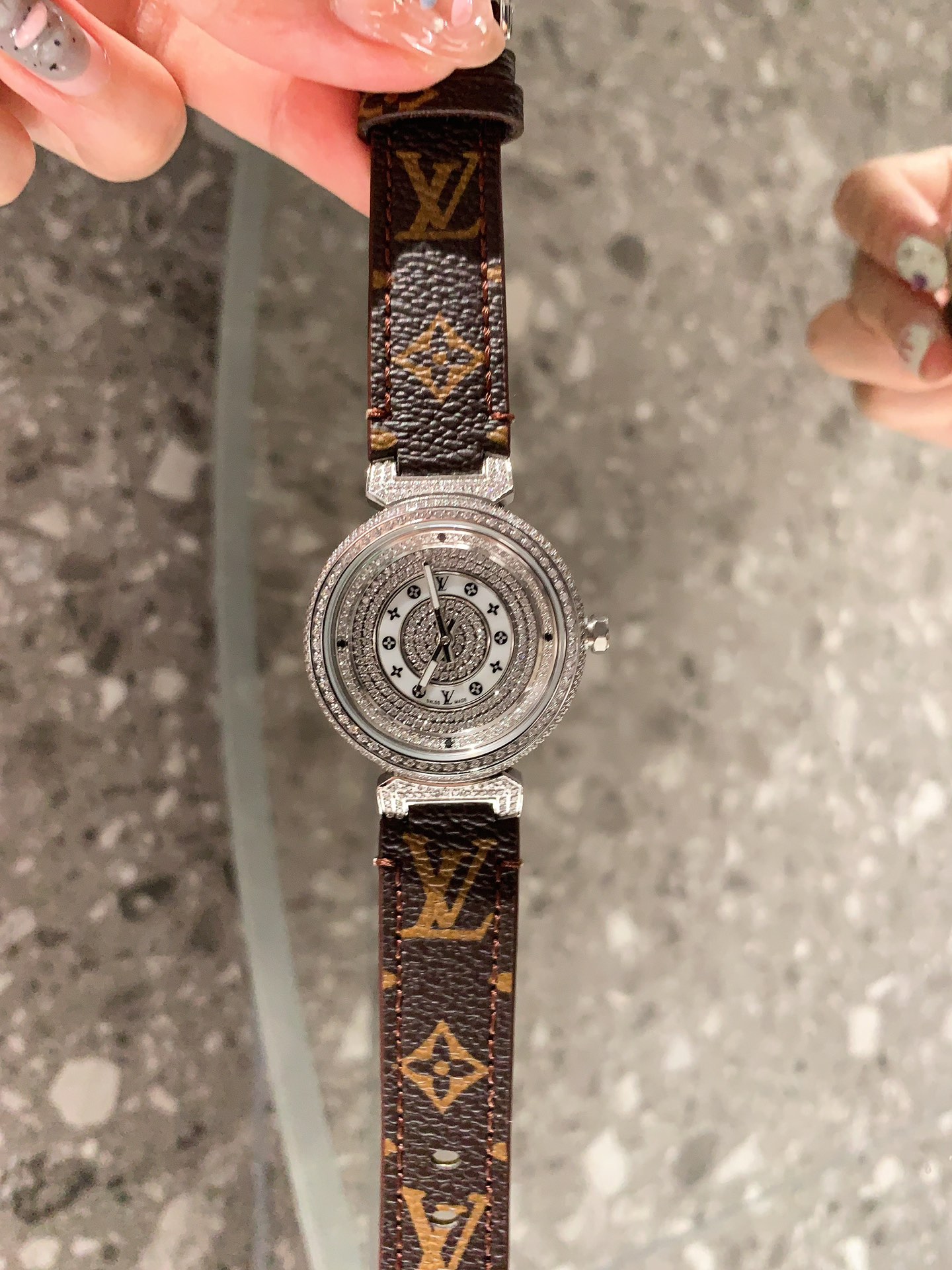 Louis Tambour slim monogran women watch 36mm