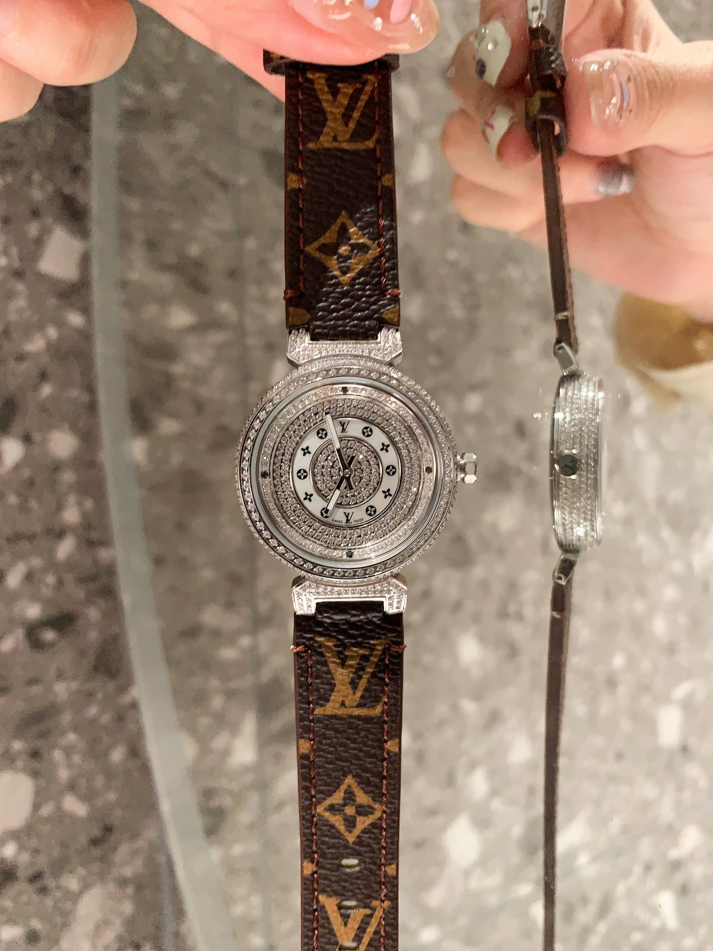 Louis Tambour slim monogran women watch 36mm