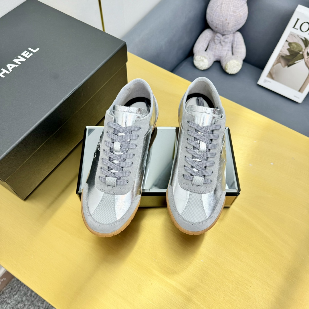 Cc new arrival women sneakers silver and gold shoes