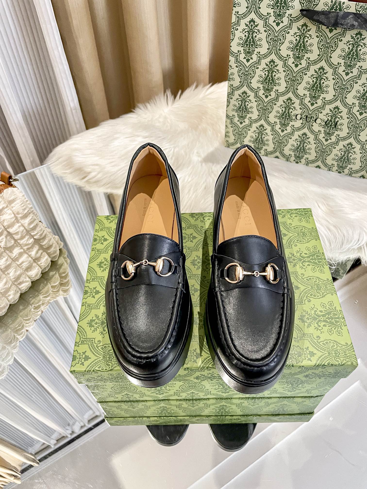 GG new arrival women Loafers heels 5.5 cm