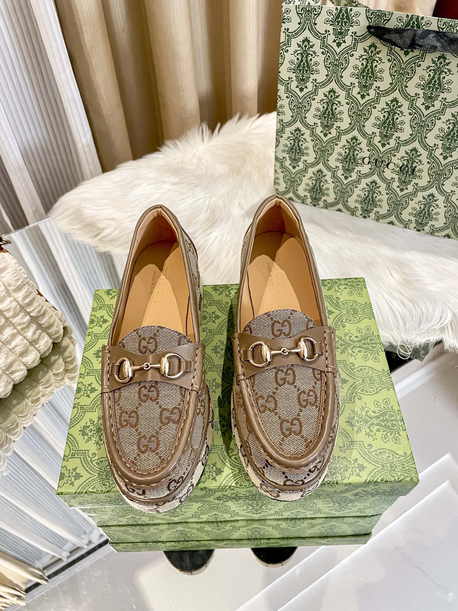 GG new arrival women Loafers heels 5.5 cm