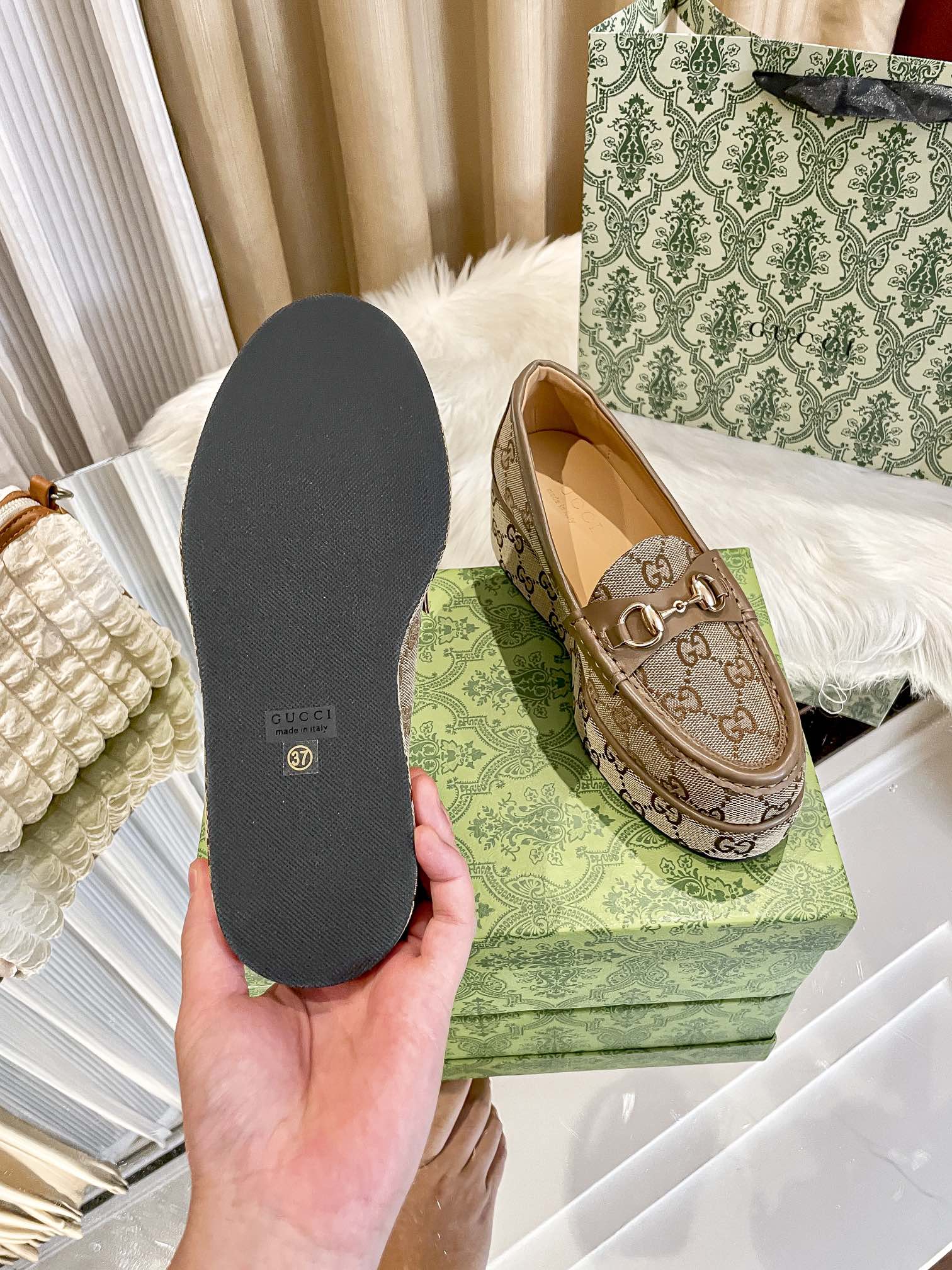 GG new arrival women Loafers heels 5.5 cm