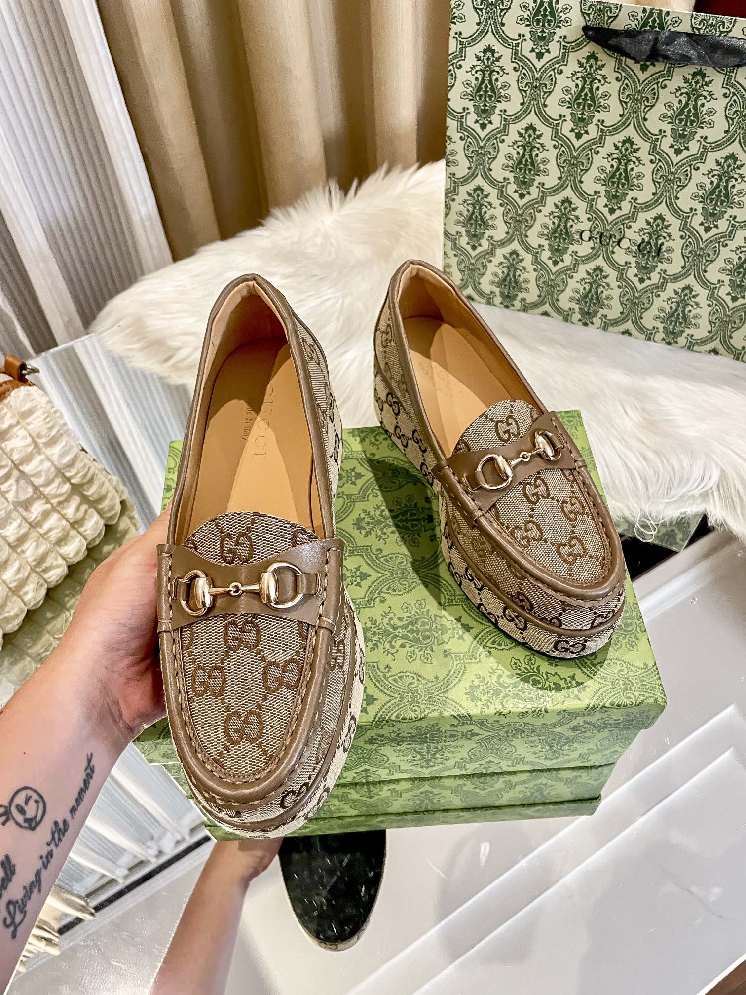 GG new arrival women Loafers heels 5.5 cm