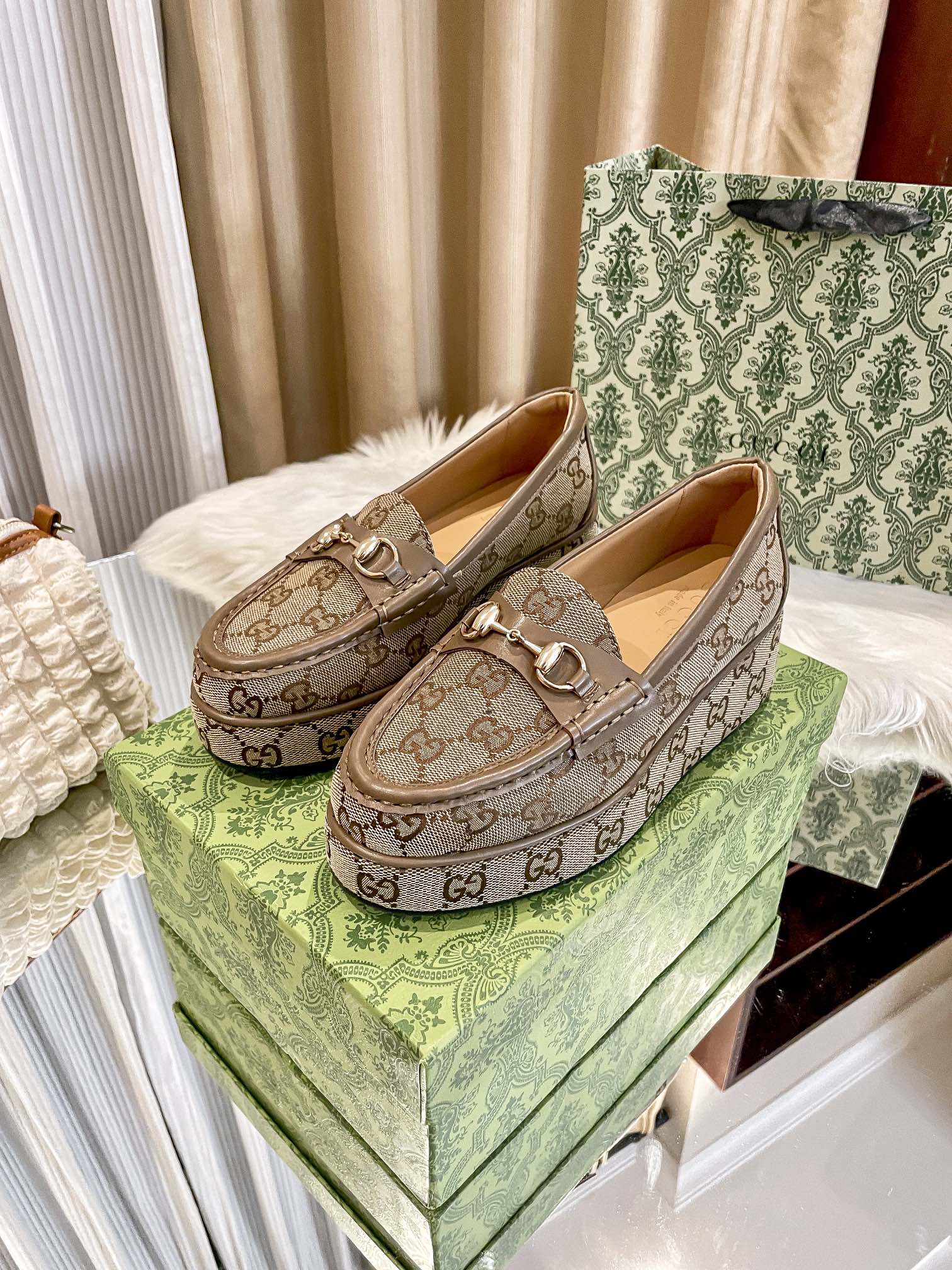 GG new arrival women Loafers heels 5.5 cm