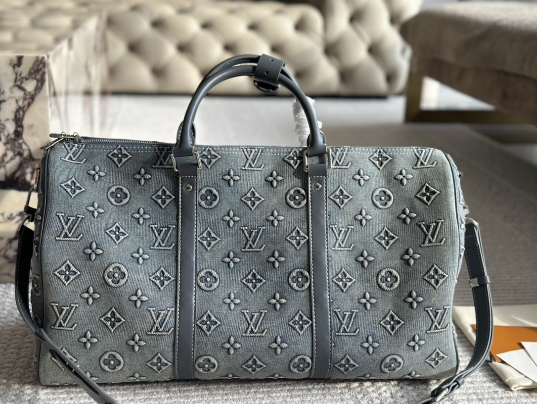 Louis new arrival denim keepall bag size: 50 cm