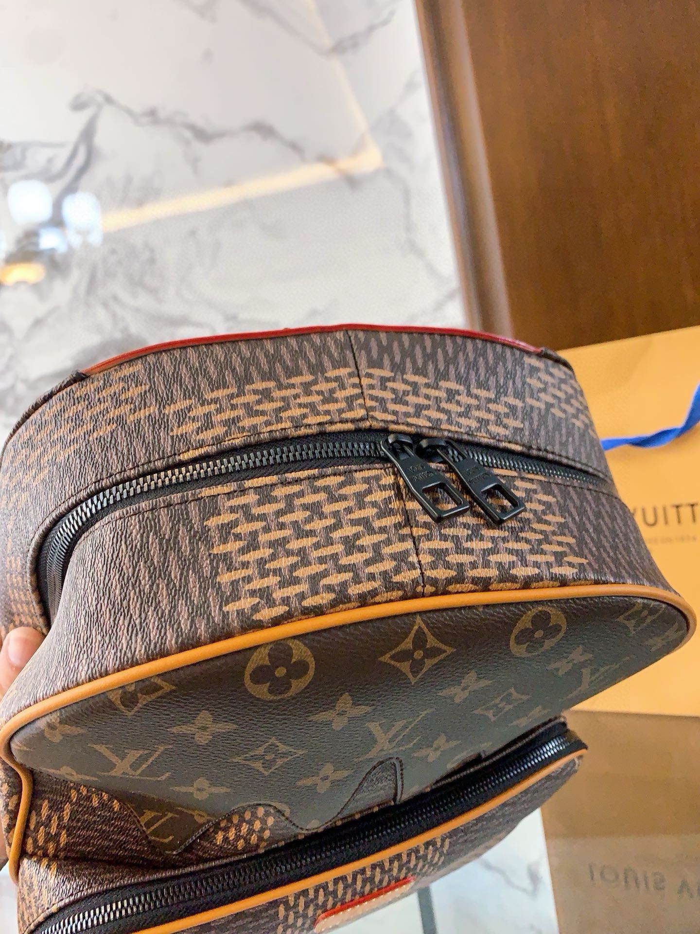 Louis × NIGO new arrival men backpack bag size: 38-29-13cm