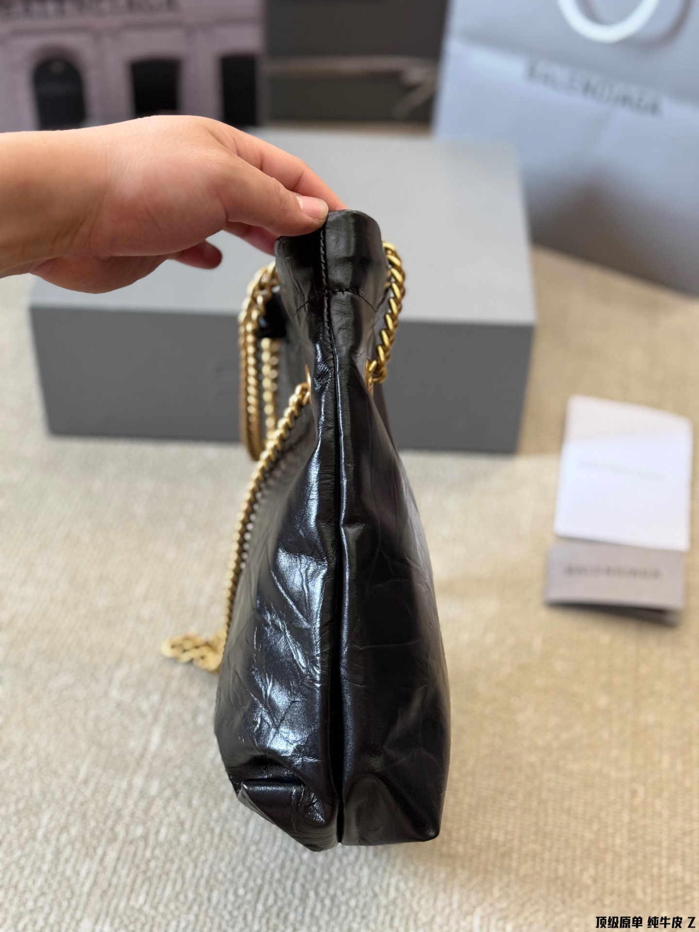 Balen new arrival crush tote bag size;26*30 cm