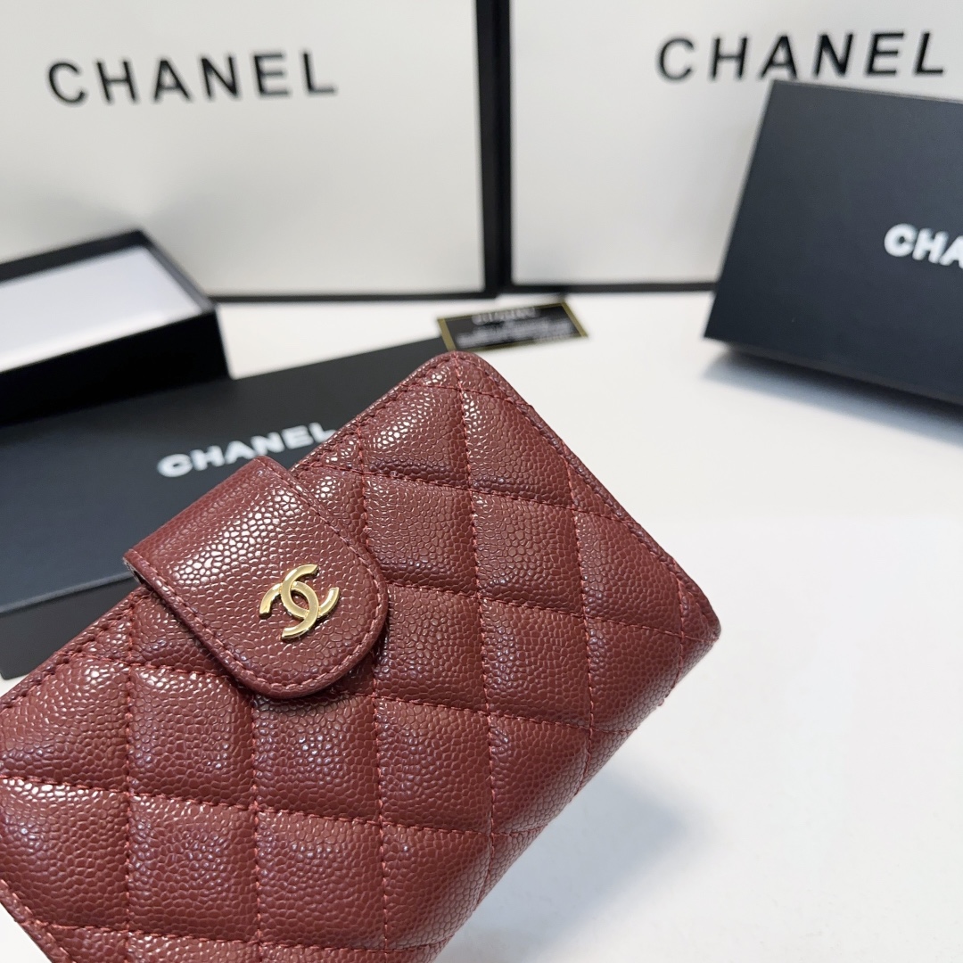 Cc new arrival caviar leather wallet size: 15*10 cm