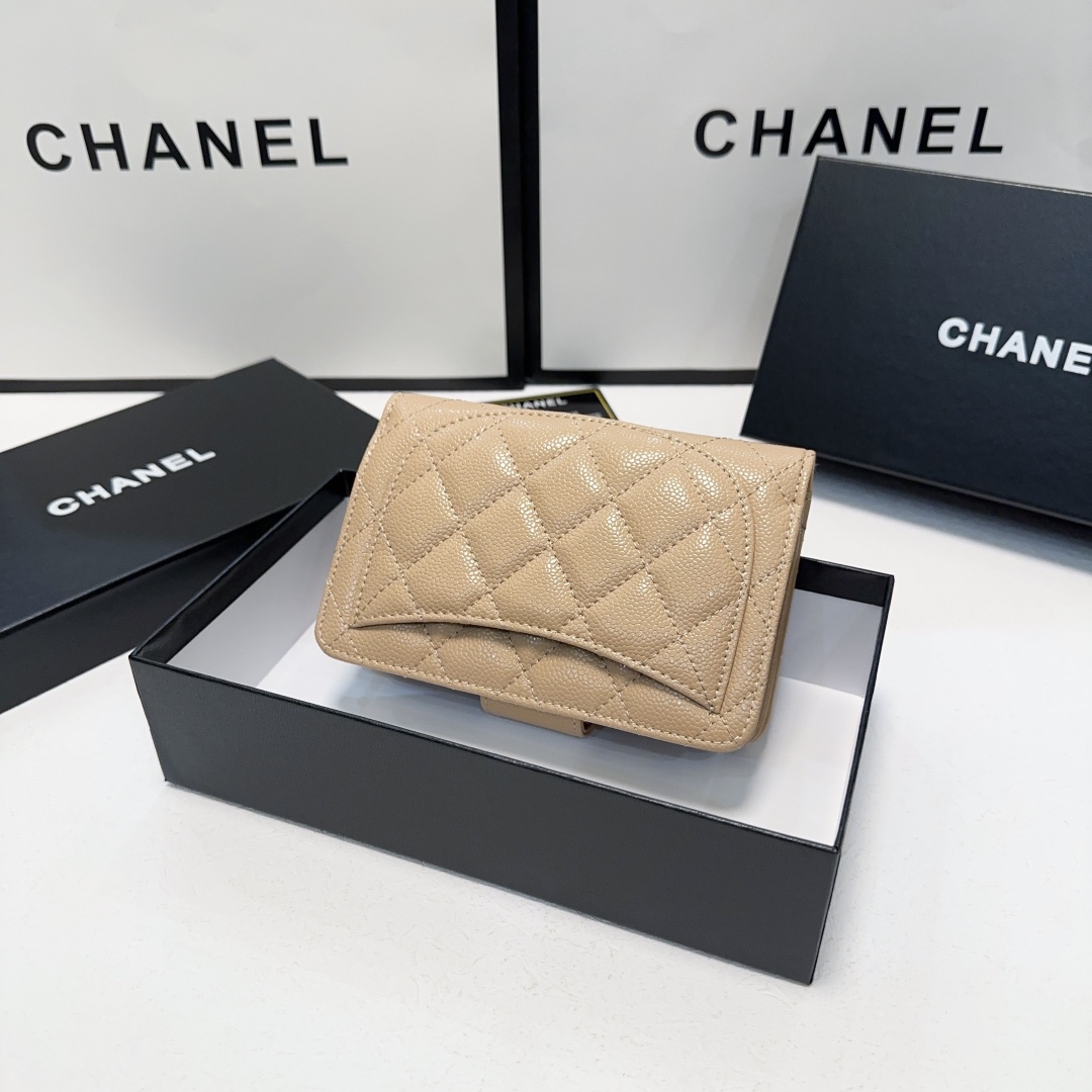 Cc new arrival caviar leather wallet size: 15*10 cm