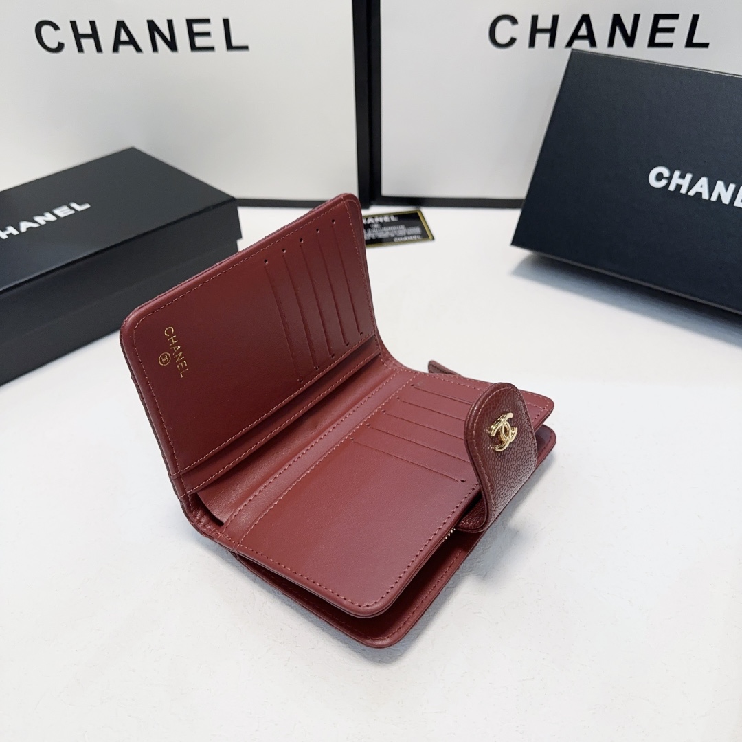 Cc new arrival caviar leather wallet size: 15*10 cm