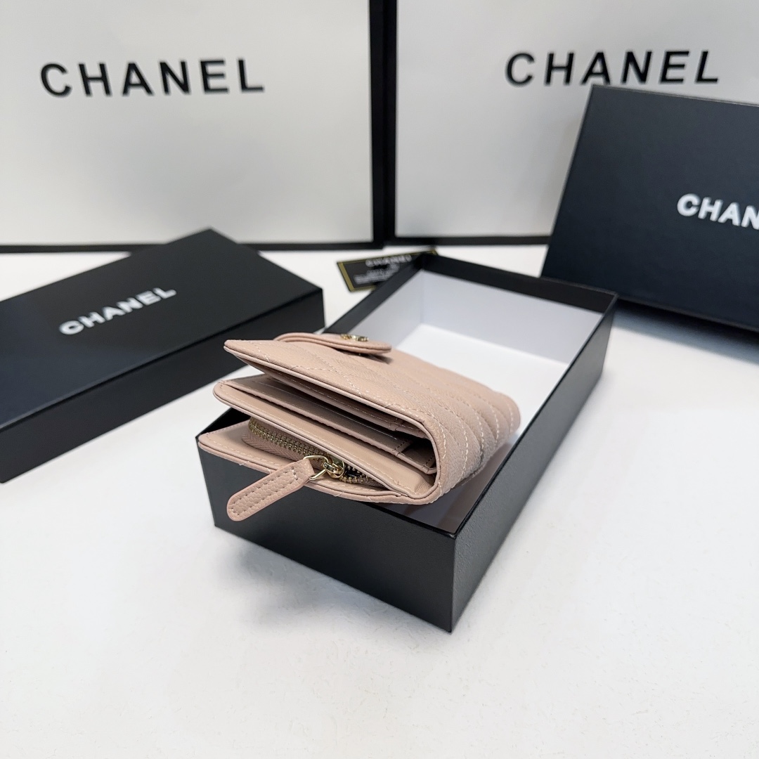 Cc new arrival caviar leather wallet size: 15*10 cm