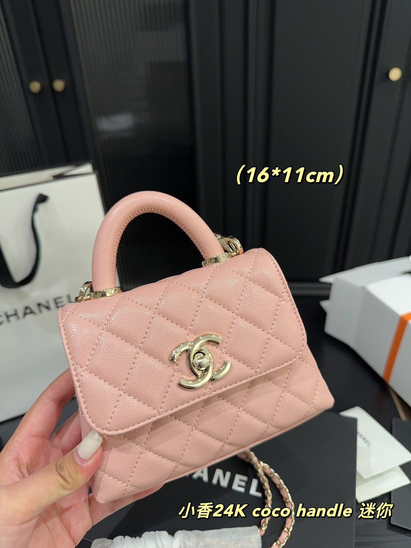 Cc new arrival 24K coco handle mini bag size:16*11 cm