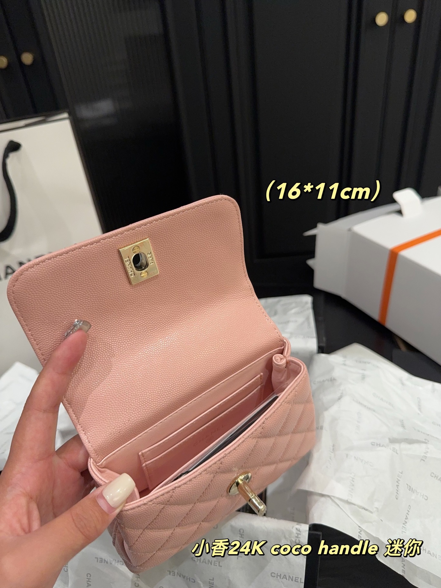 Cc new arrival 24K coco handle mini bag size:16*11 cm