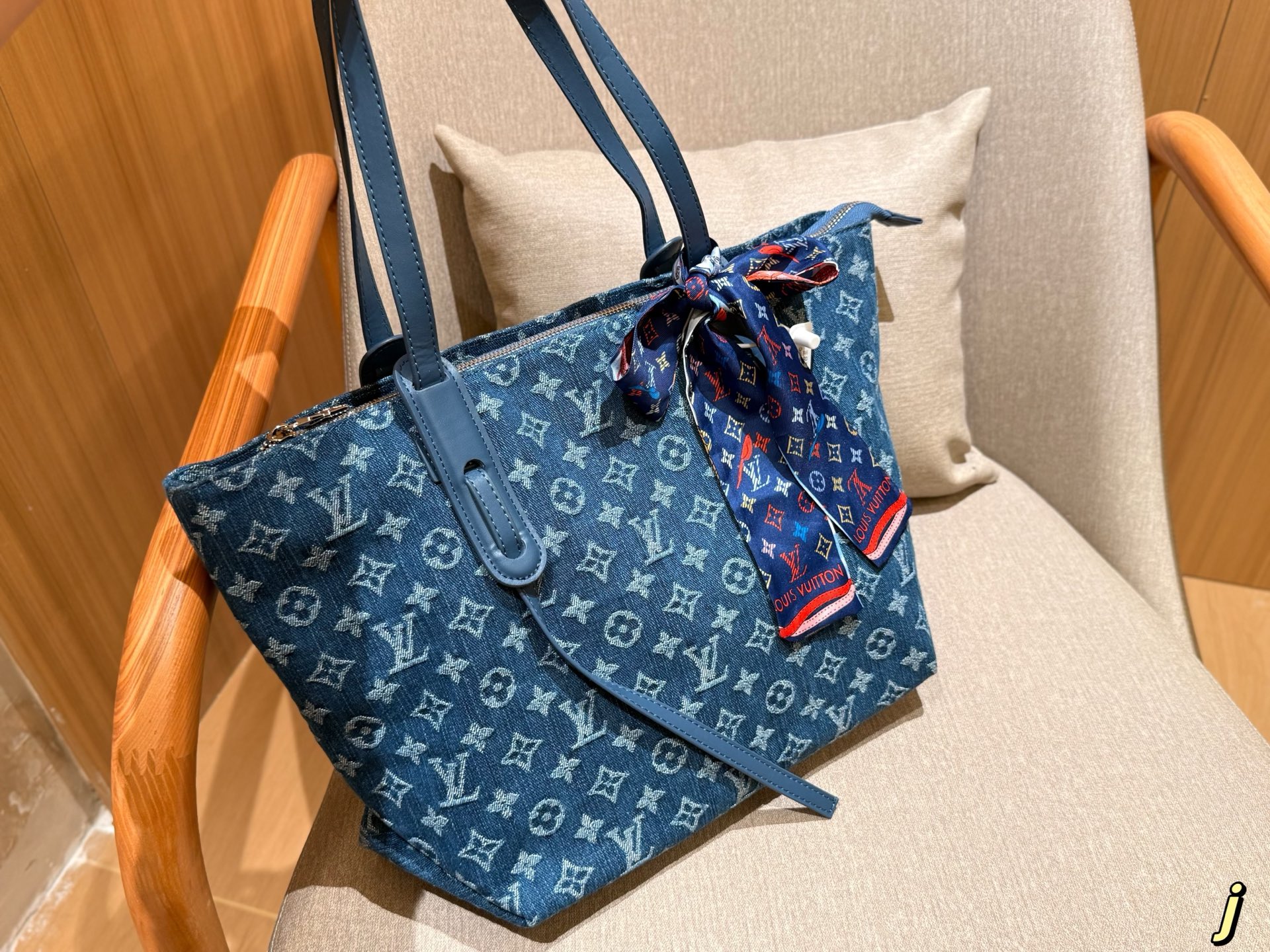 Louis new arrival neverfull denim bag size:40*24*16 cm