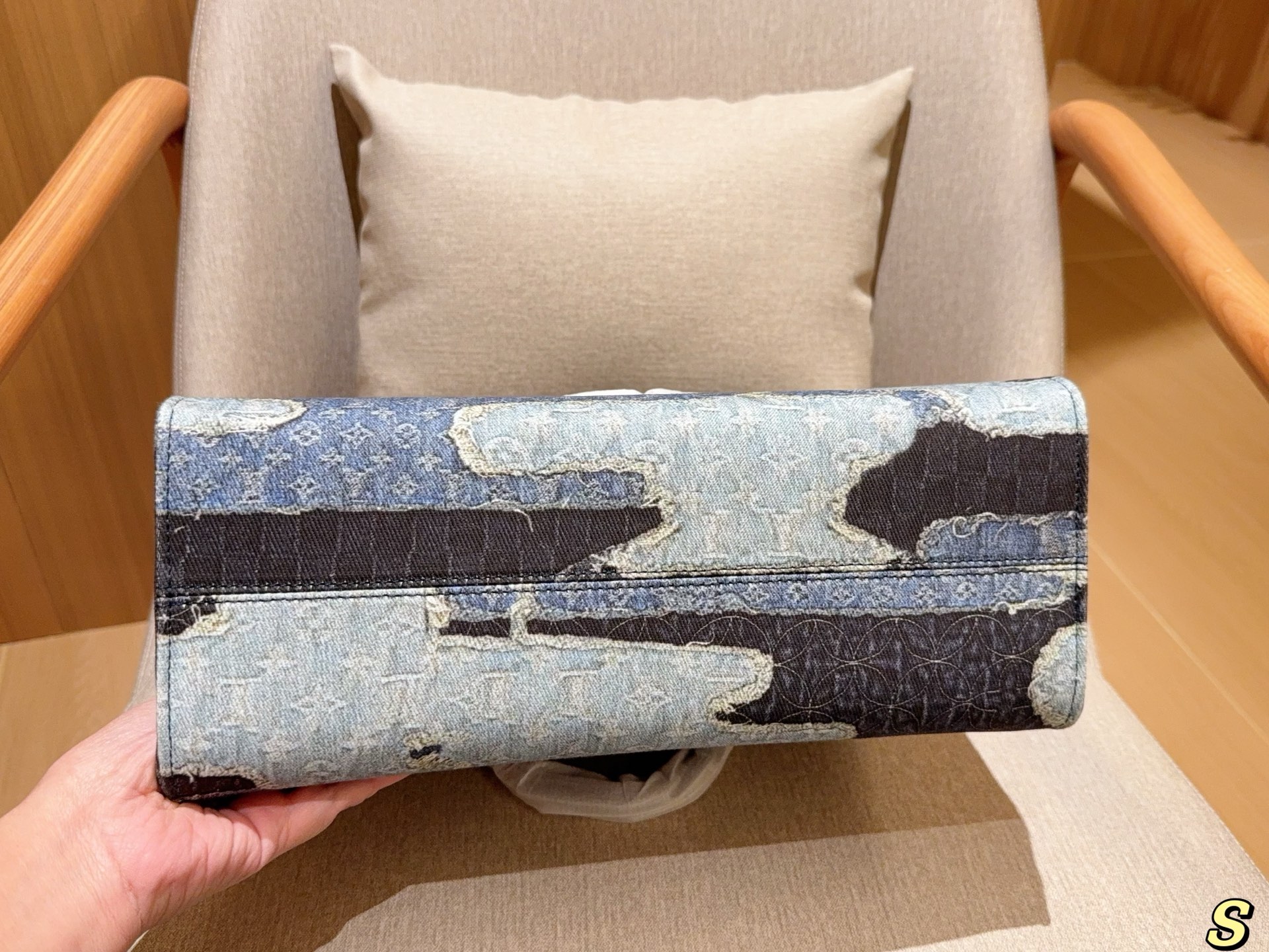 Louis new arrival denim onthego tote bag size:35 cm