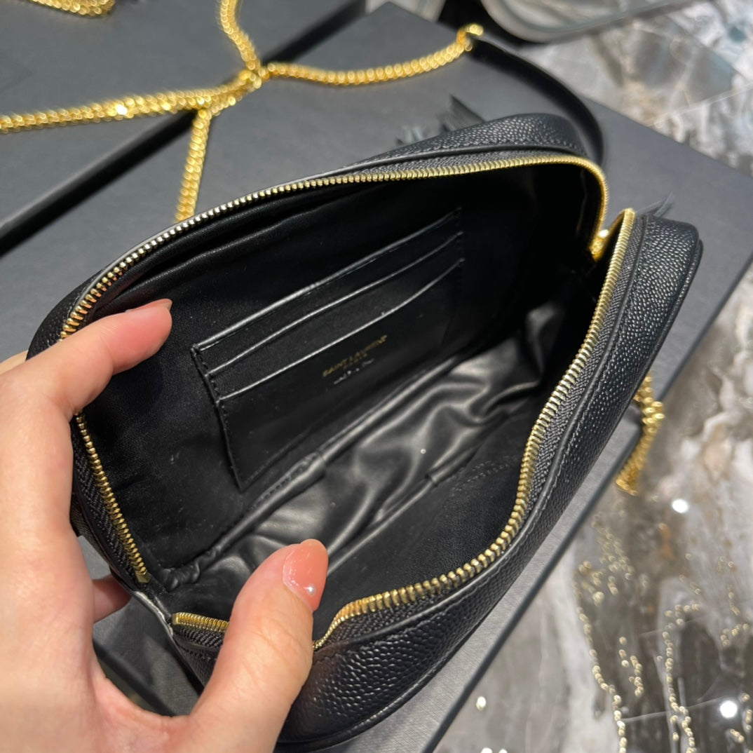 Y Lou Mini Bag In Quilted  Grain  De Poudre Embossed Leather