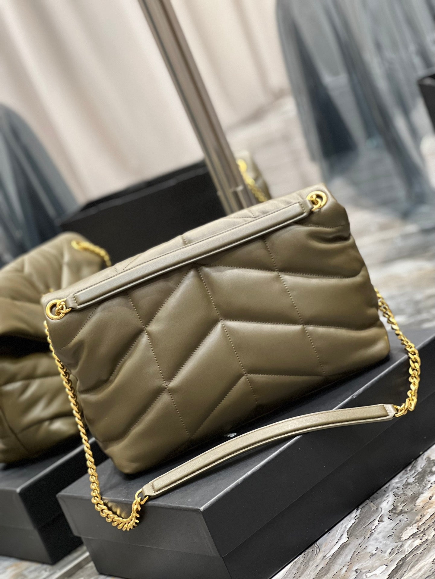 Y PUFFER MEDIUM BAG IN QUILTED LAMBSKIN