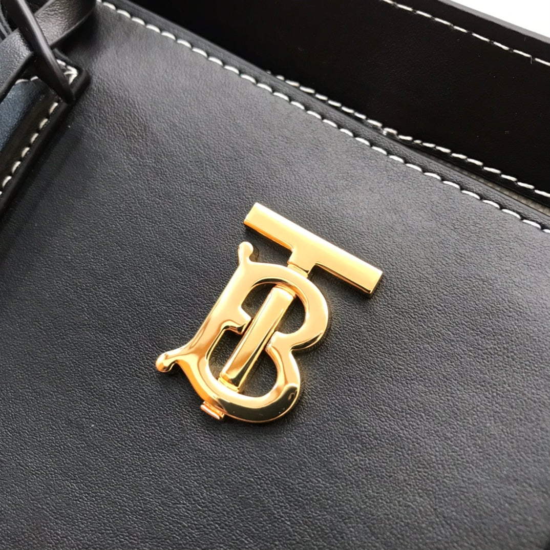 Bur Motif Leather Medium Tote Bag