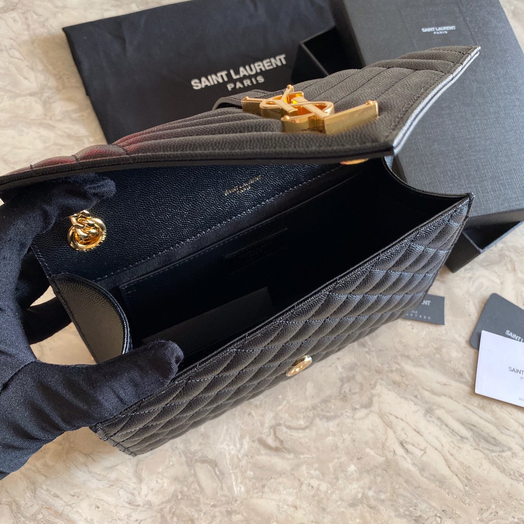 Y  Envelope Medium Bag In Mix Matelasse Grain  De Poudre Embossed Leather