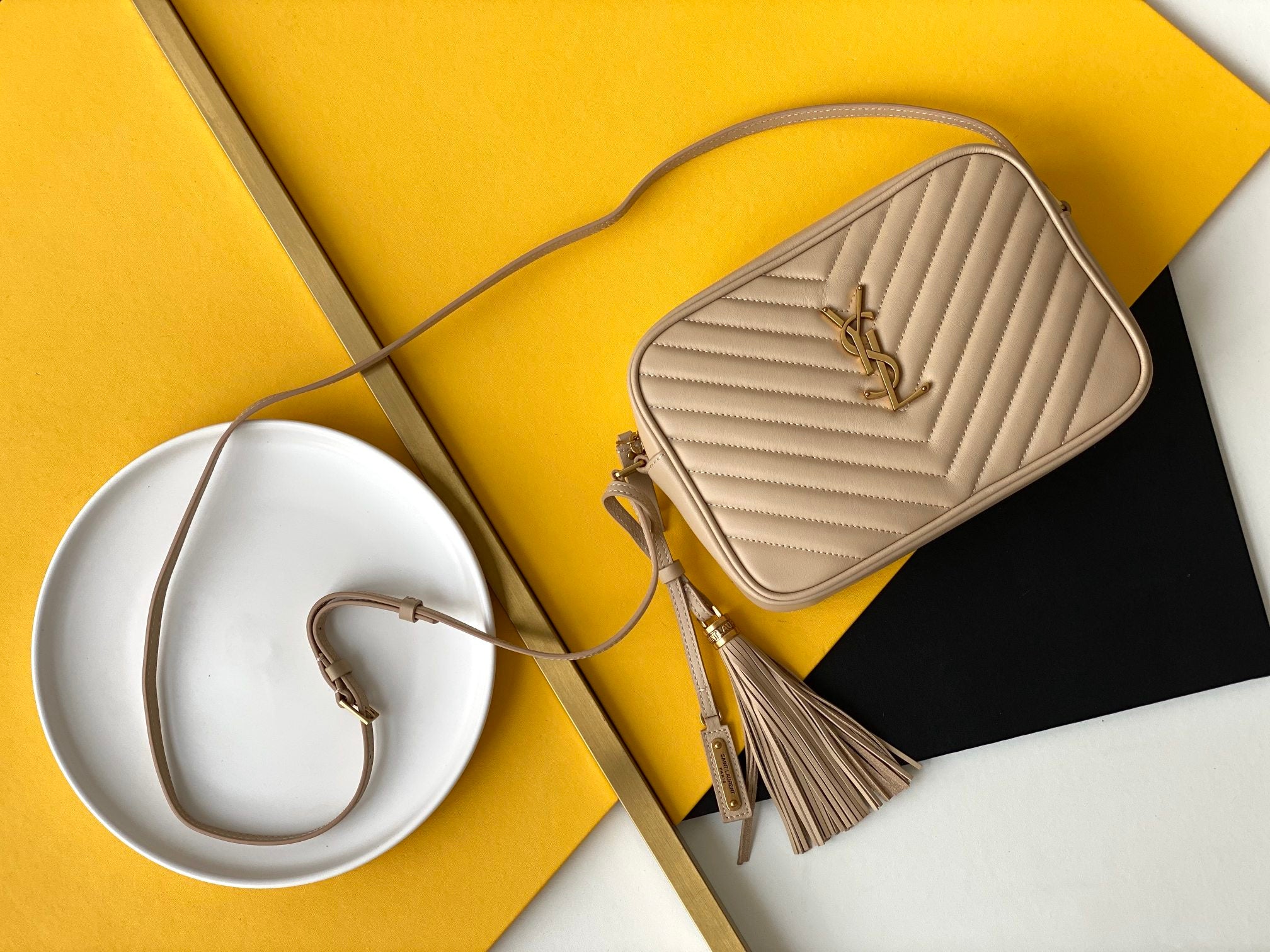 Y Lou Camera Bag In Quilted Leather