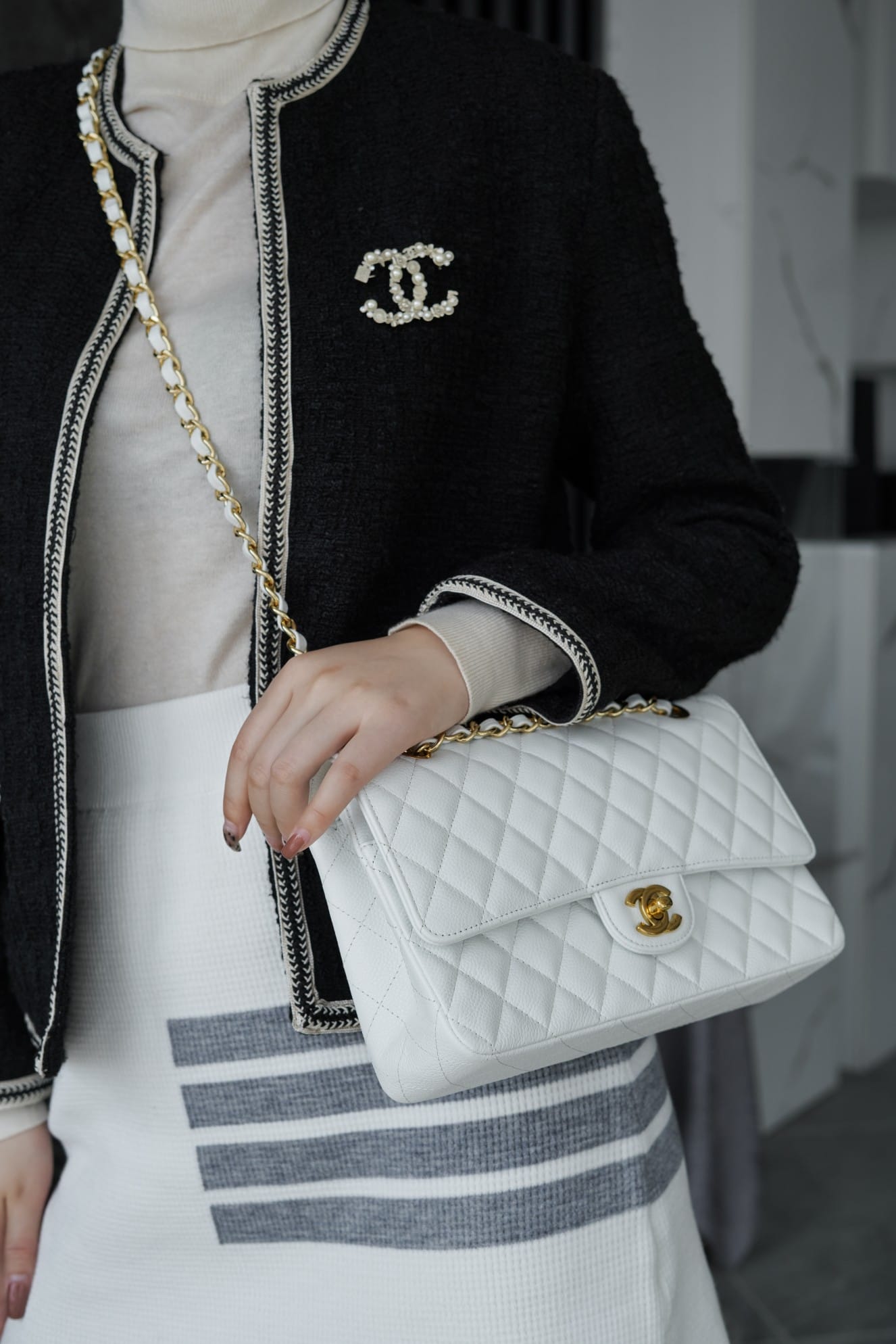 CC CF25 Classic flap bag Caviar leather