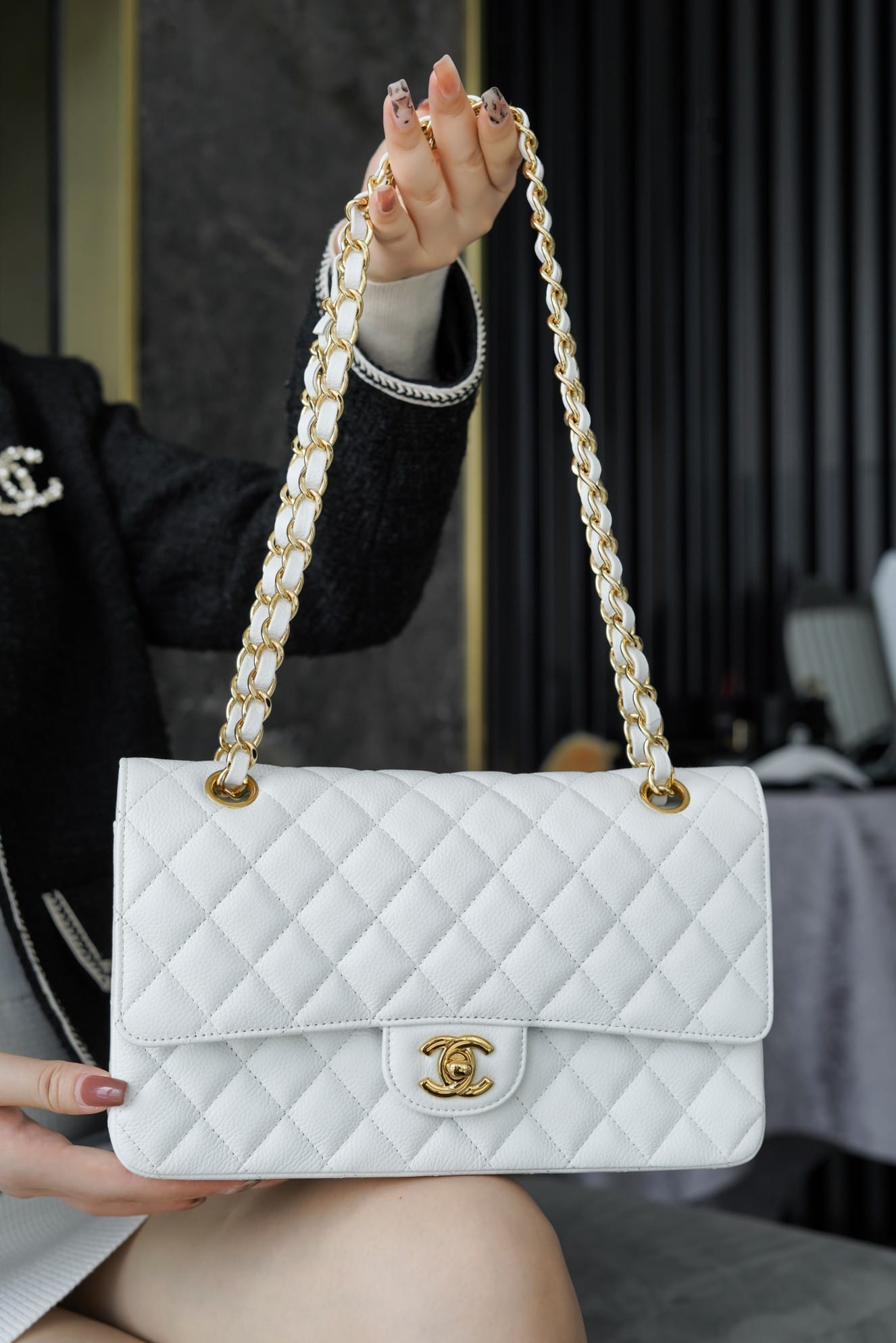 CC CF25 Classic flap bag Caviar leather