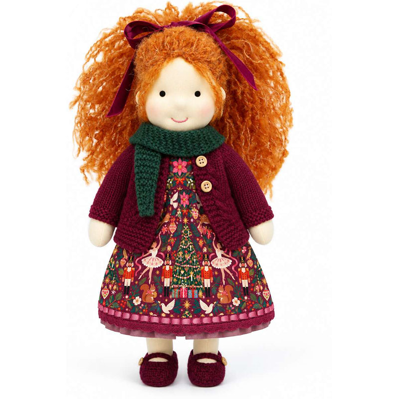 Diana Cute Handmade Doll for Girls, Christmas Rag Doll with Colorful Holiday Dress, Soft Fabric Doll with Gift Box Packaging, Adorable Keepsake Toy for Kids, Birthday and Holiday Gifts