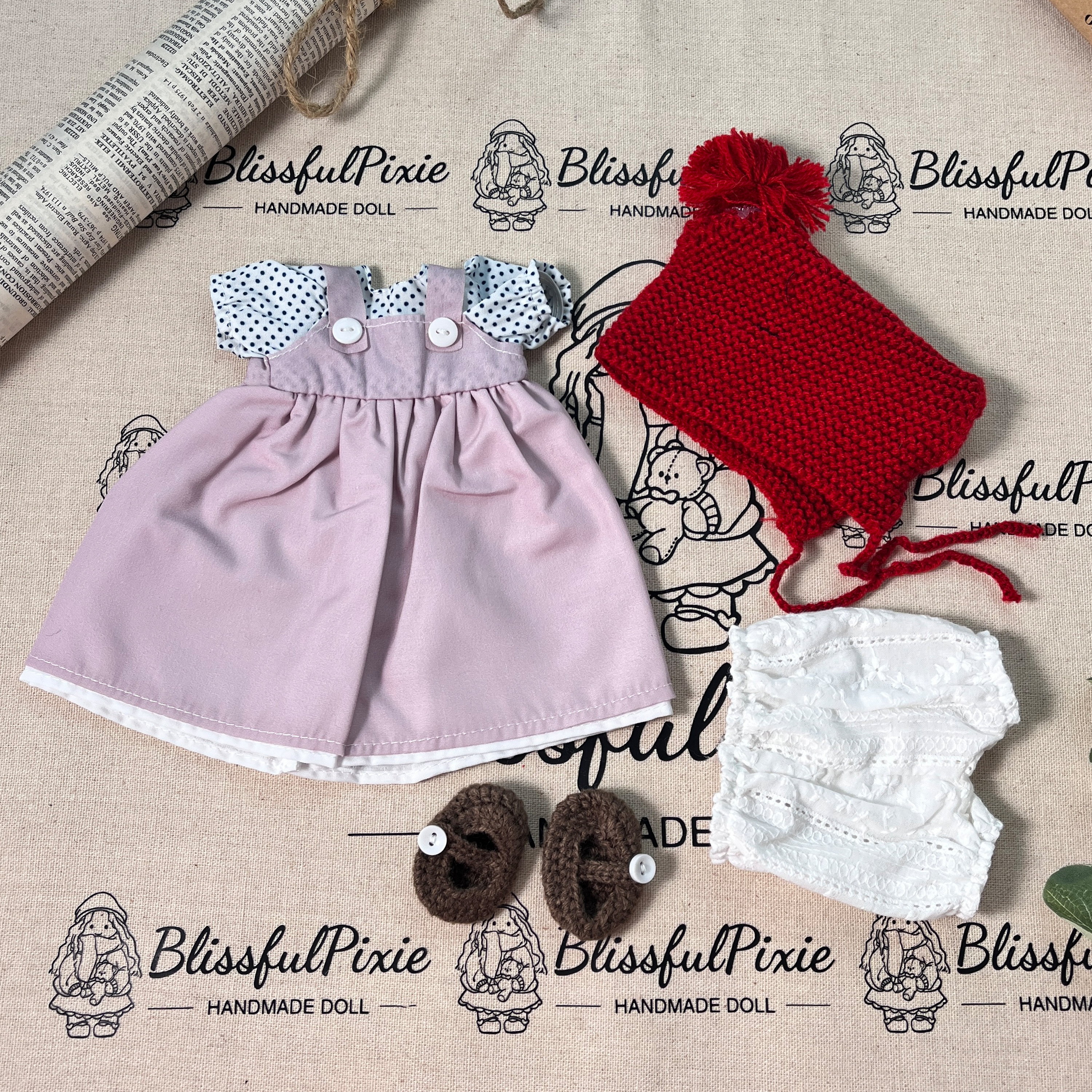 BlissfulPixie 12" Waldorf Handmade Doll - Savannah