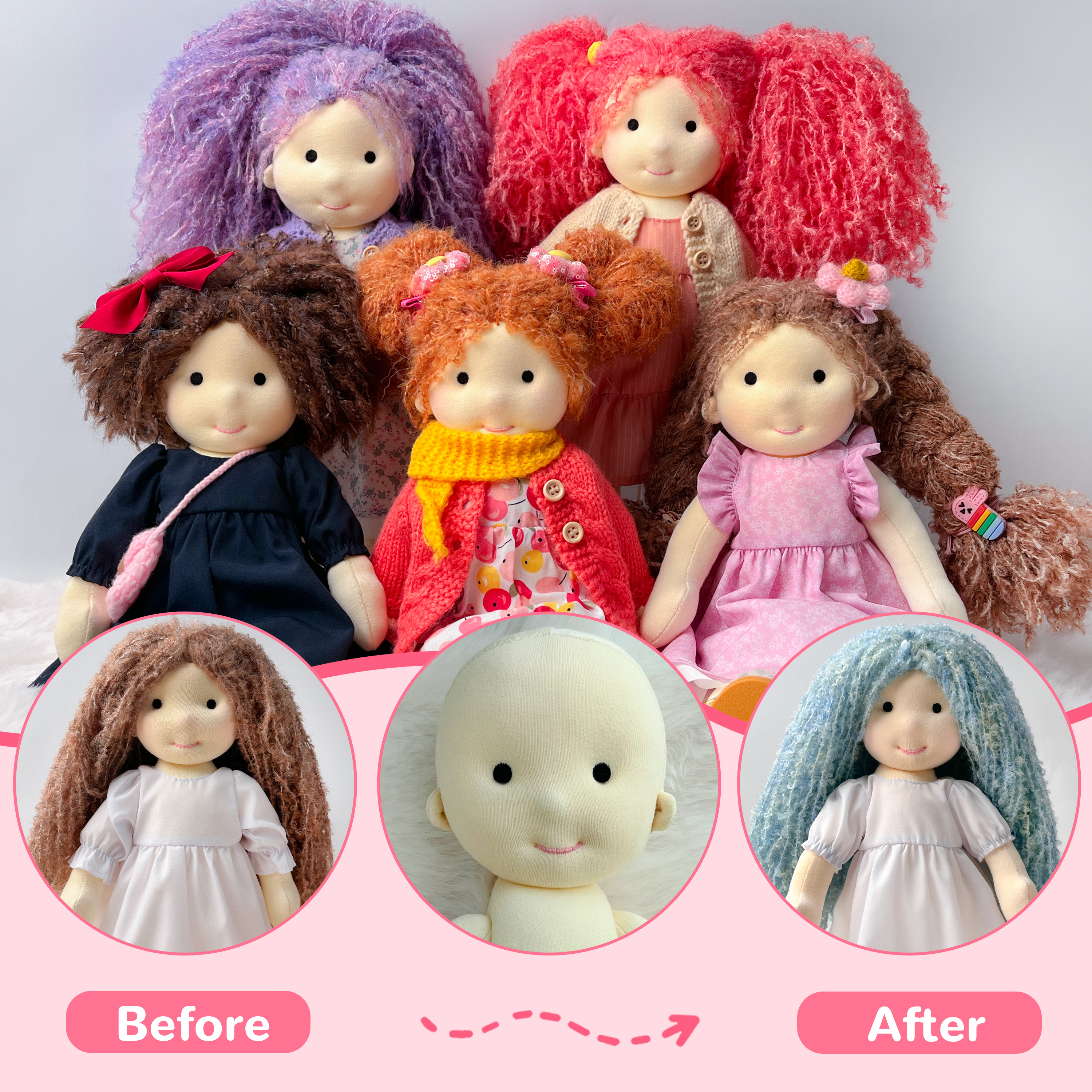 Doll hair-Blue
